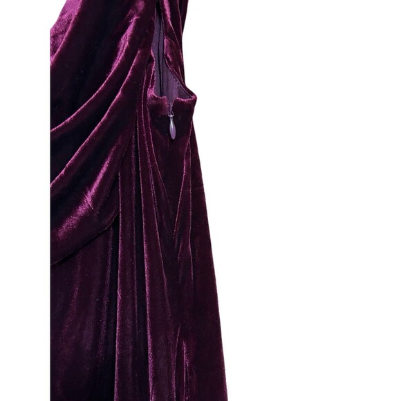 Vince Camuto Womens Red Velvet Cowl Neck Evening Dress Gown 12 Formal Holiday - Picture 5 of 11